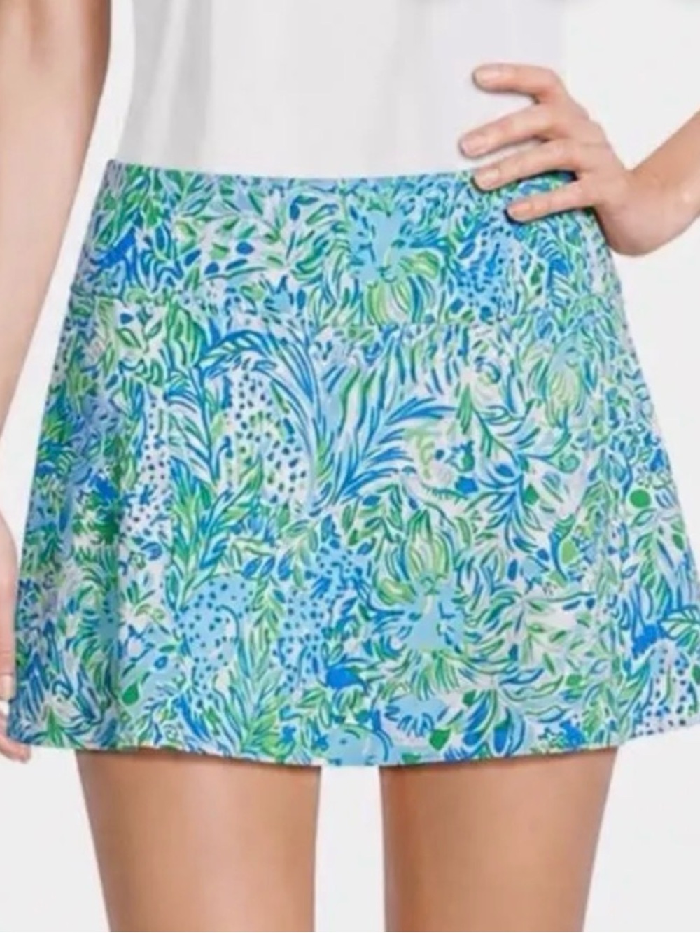 NWT Lilly Pulitzer Aila Skort Dandy Lions Hydra Blue Athletic Floral Size Small